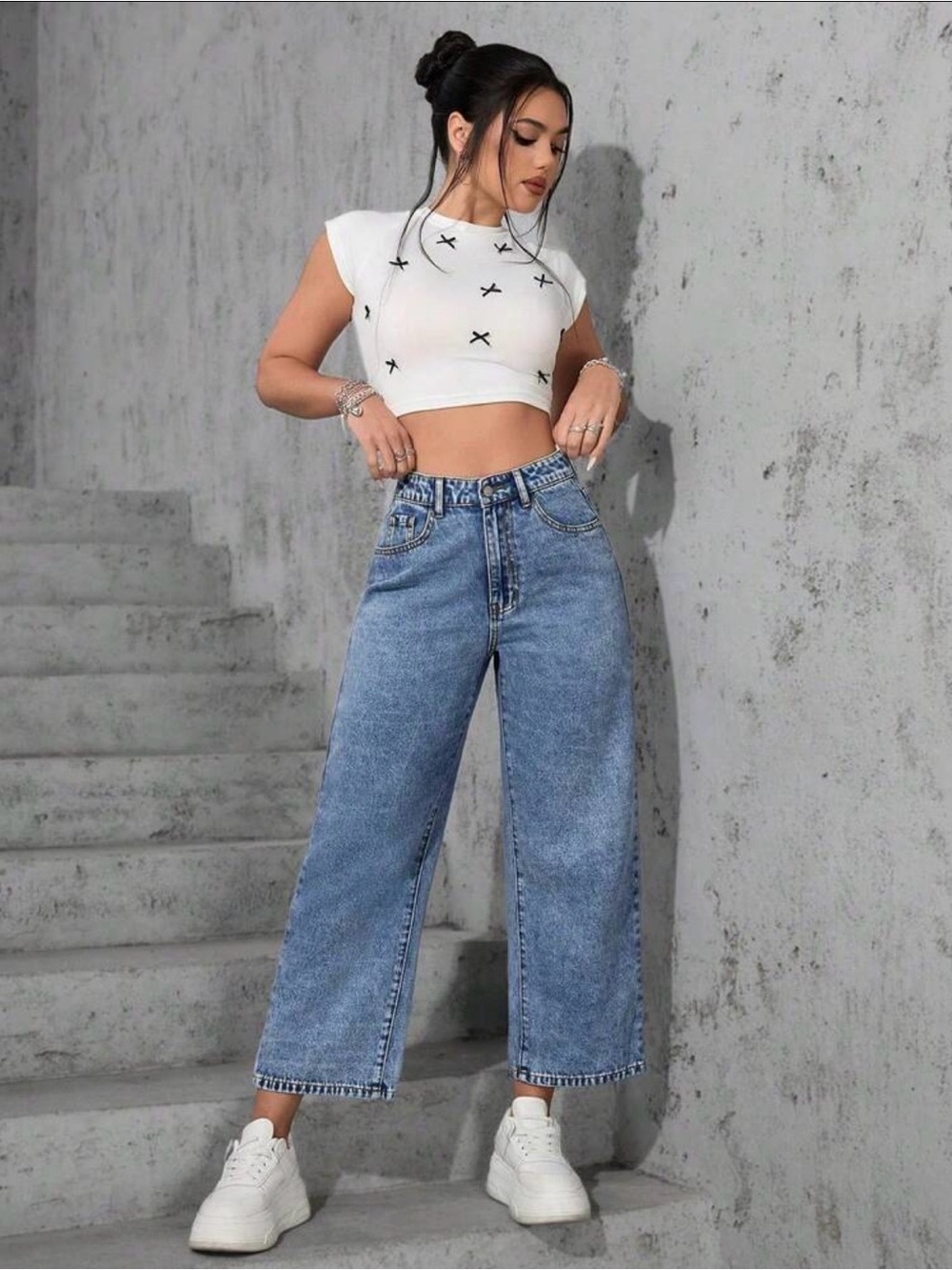 SHEIN High-Rise Wide Leg Jeans